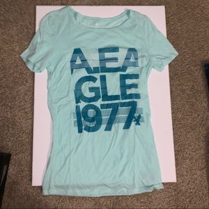 Blue graphic T